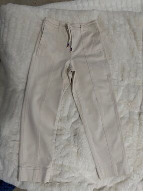 J. Crew Cream Tapered Drawstring Jeans